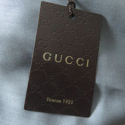 Gucci 387563 Wool Silk GG Pattern Fringed Large Scarf Shawl Grey 135x135cm