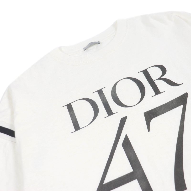 DIOR Homme 24SS 413j640a0849 Damaged Slub Cotton Jersey Short Sleeve T-shirt