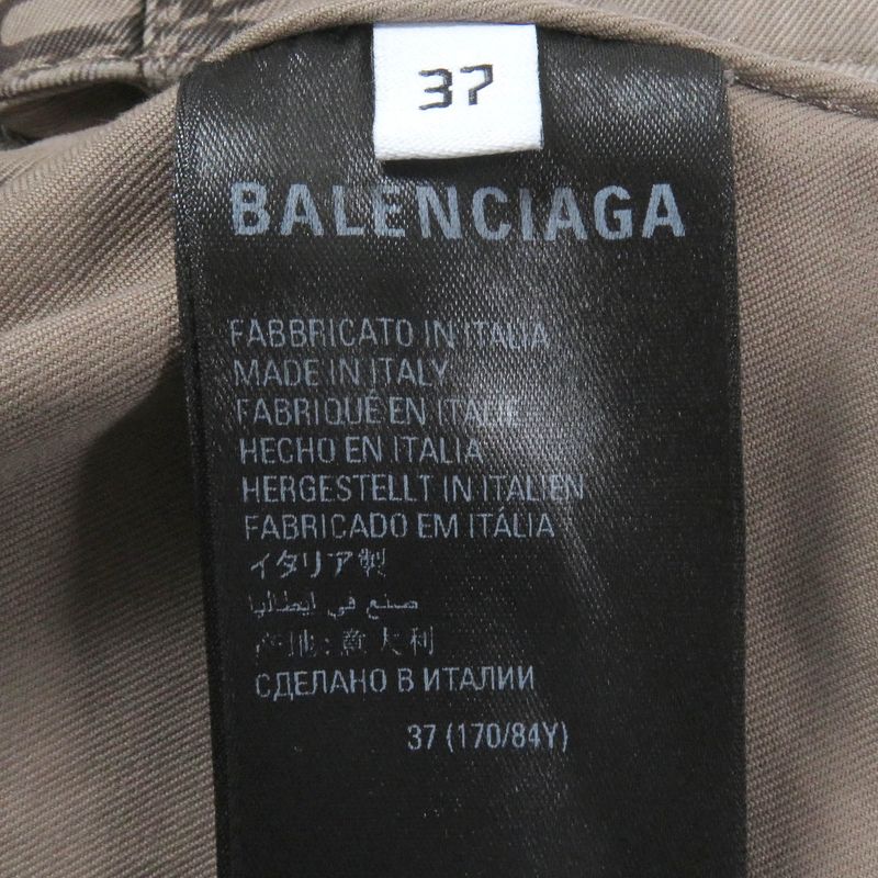 Balenciaga 2022 704390 Cotton BB Logo Monogram Allover Military Cargo Shirt