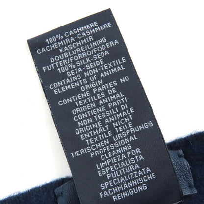 Hermes H259096s Allumet Pocket 100% Cashmere Marine/cobalt Leather Tag Fringe