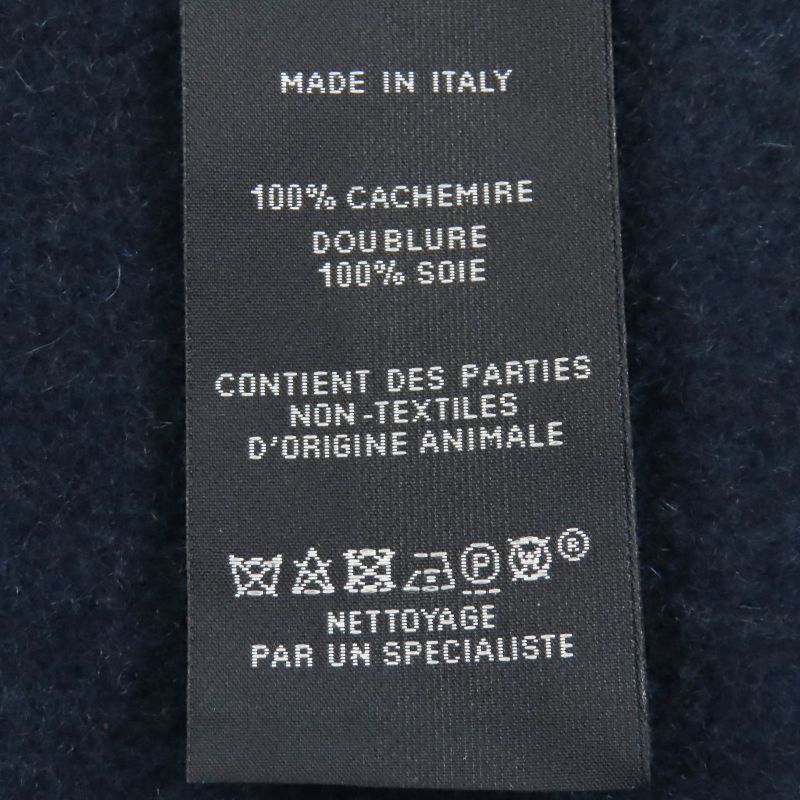 Hermes H259096s Allumet Pocket 100% Cashmere Marine/cobalt Leather Tag Fringe