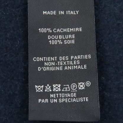 Hermes H259096s Allumet Pocket 100% Cashmere Marine/cobalt Leather Tag Fringe