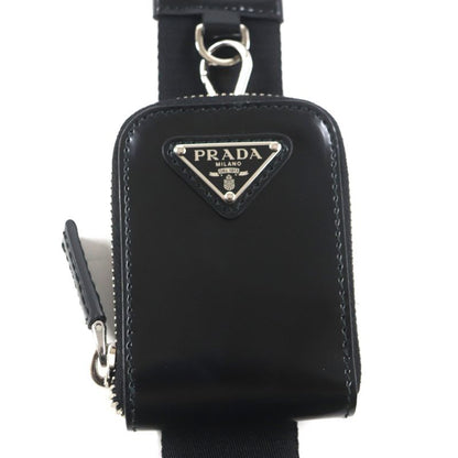 Prada 2vh069 Brick 2WAY Brushed Leather Shoulder Bag With Triangle Logo Pouch