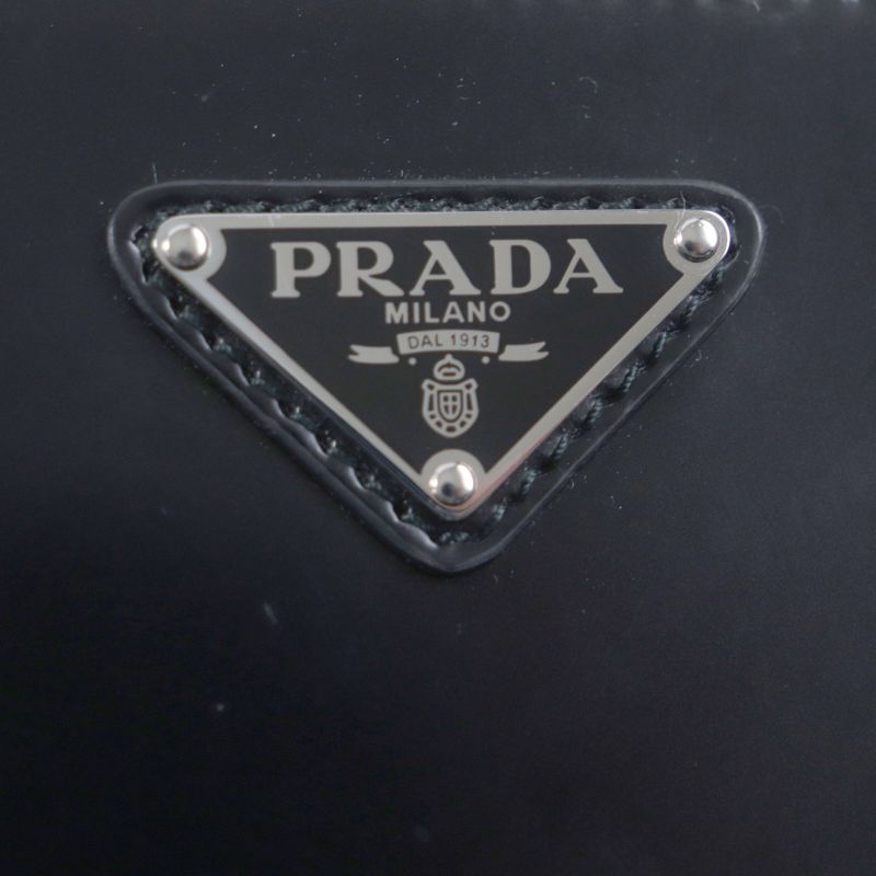 Prada 2vh069 Brick 2WAY Brushed Leather Shoulder Bag With Triangle Logo Pouch