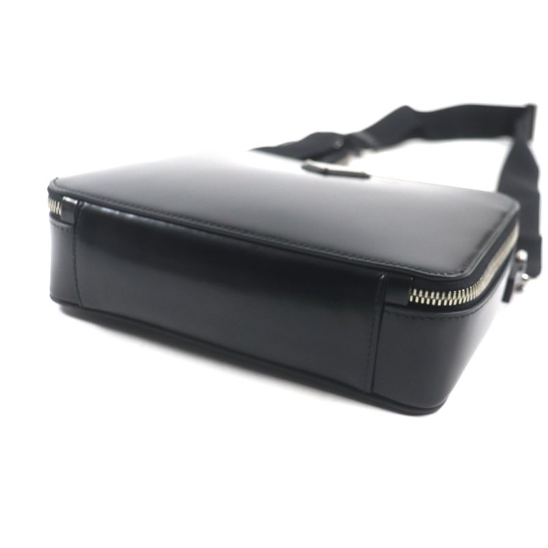 Prada 2vh069 Brick 2WAY Brushed Leather Shoulder Bag With Triangle Logo Pouch