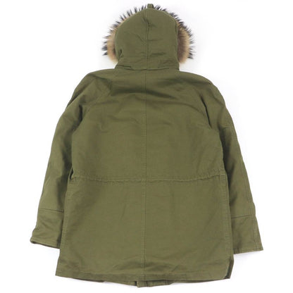 Saint Laurent Paris 19AW 583272 Lined Mouton Raccoon Fur Mod Coat Khaki 48 With