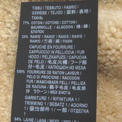 Saint Laurent Paris 19AW 583272 Lined Mouton Raccoon Fur Mod Coat Khaki 48 With