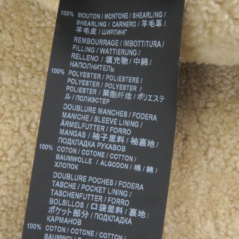 Saint Laurent Paris 19AW 583272 Lined Mouton Raccoon Fur Mod Coat Khaki 48 With