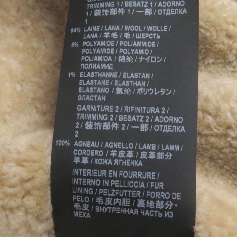 Saint Laurent Paris 19AW 583272 Lined Mouton Raccoon Fur Mod Coat Khaki 48 With