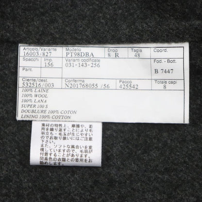 Hermes 100% Wool Double Face Single Chester Coat Dark Gray 48 With Hanger And