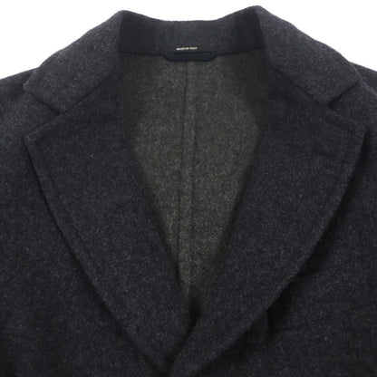 Hermes 100% Wool Double Face Single Chester Coat Dark Gray 48 With Hanger And
