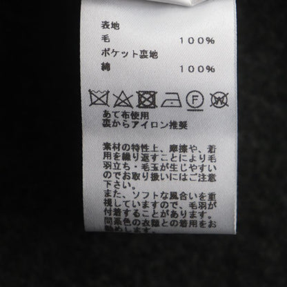 Hermes 100% Wool Double Face Single Chester Coat Dark Gray 48 With Hanger And