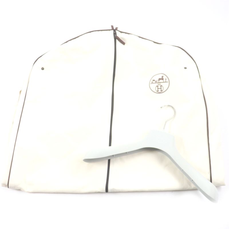 Hermes 100% Wool Double Face Single Chester Coat Dark Gray 48 With Hanger And