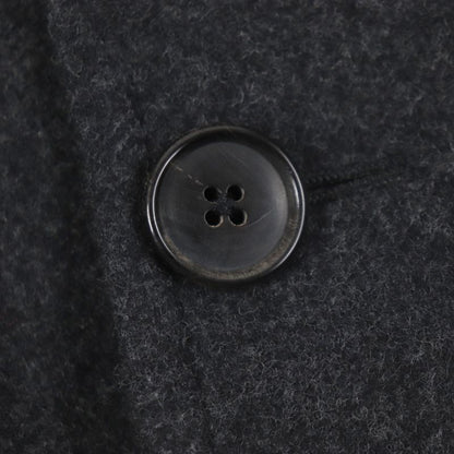 Hermes 100% Wool Double Face Single Chester Coat Dark Gray 48 With Hanger And