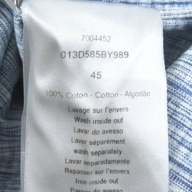 DIOR Homme 013d585by989 100% Cotton Oblique Pattern Long Sleeve Denim Shirt