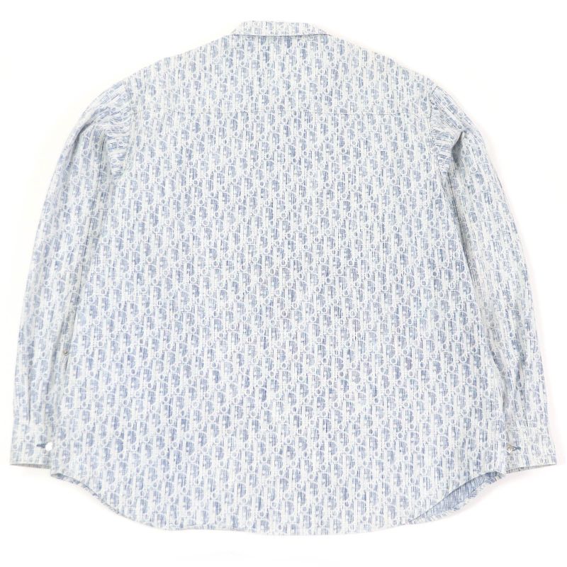 DIOR Homme 013d585by989 100% Cotton Oblique Pattern Long Sleeve Denim Shirt