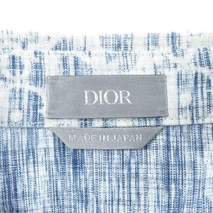 DIOR Homme 013d585by989 100% Cotton Oblique Pattern Long Sleeve Denim Shirt