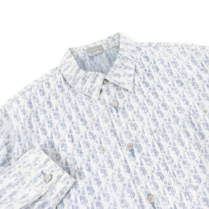 DIOR Homme 013d585by989 100% Cotton Oblique Pattern Long Sleeve Denim Shirt