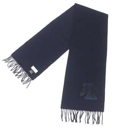 Hermes Highlands 100% Cashmere Horse Motif Logo Embroidery Fringe Checked