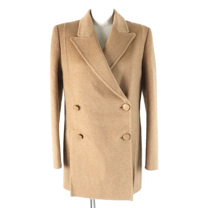 Fendi 2021 Fj7221 100% Camel FF Calligraphy Lined Pea Coat Light Brown 38 Made