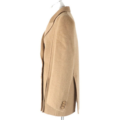 Fendi 2021 Fj7221 100% Camel FF Calligraphy Lined Pea Coat Light Brown 38 Made