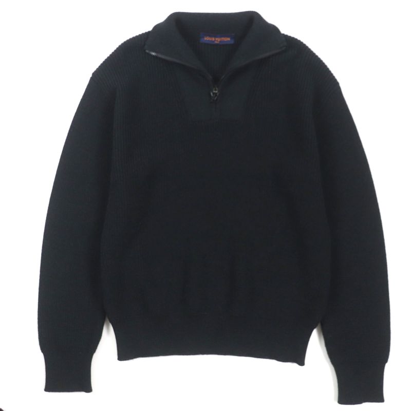 Louis Vuitton 22SS 100% Wool Signature Half-zip Knit Sweater With Back Logo