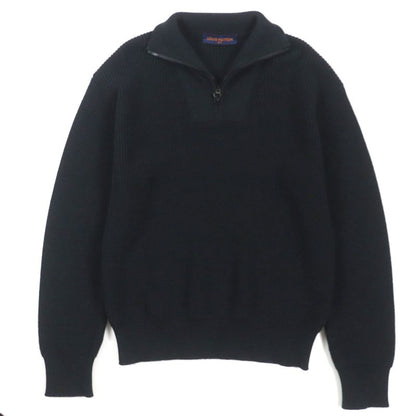 Louis Vuitton 22SS 100% Wool Signature Half-zip Knit Sweater With Back Logo