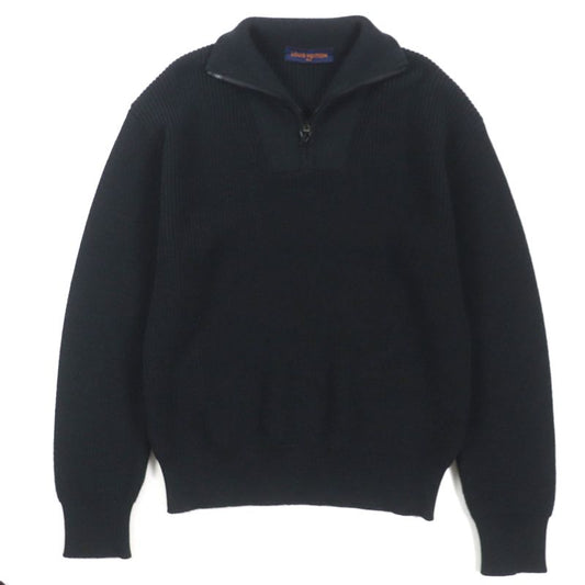 Louis Vuitton 22SS 100% Wool Signature Half-zip Knit Sweater With Back Logo