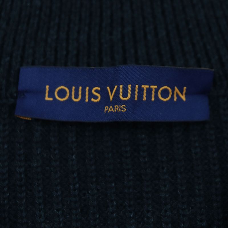 Louis Vuitton 22SS 100% Wool Signature Half-zip Knit Sweater With Back Logo