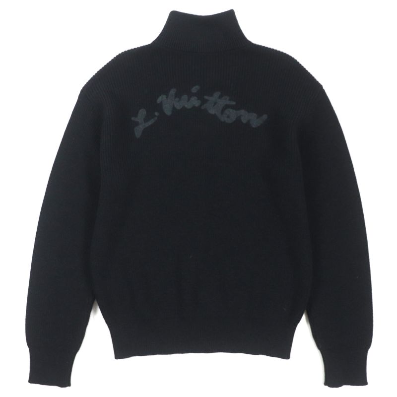 Louis Vuitton 22SS 100% Wool Signature Half-zip Knit Sweater With Back Logo