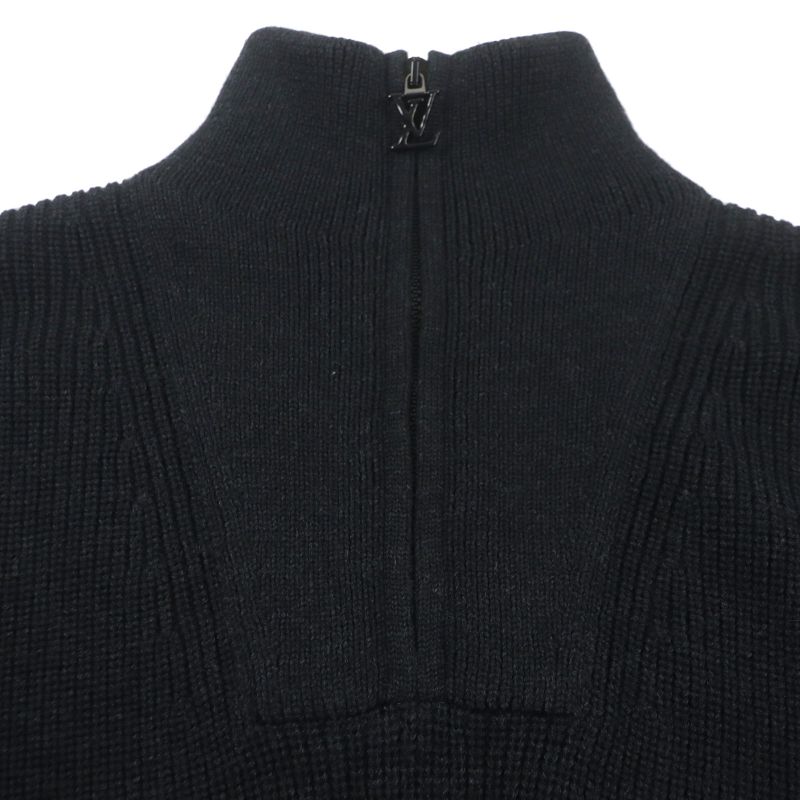 Louis Vuitton 22SS 100% Wool Signature Half-zip Knit Sweater With Back Logo