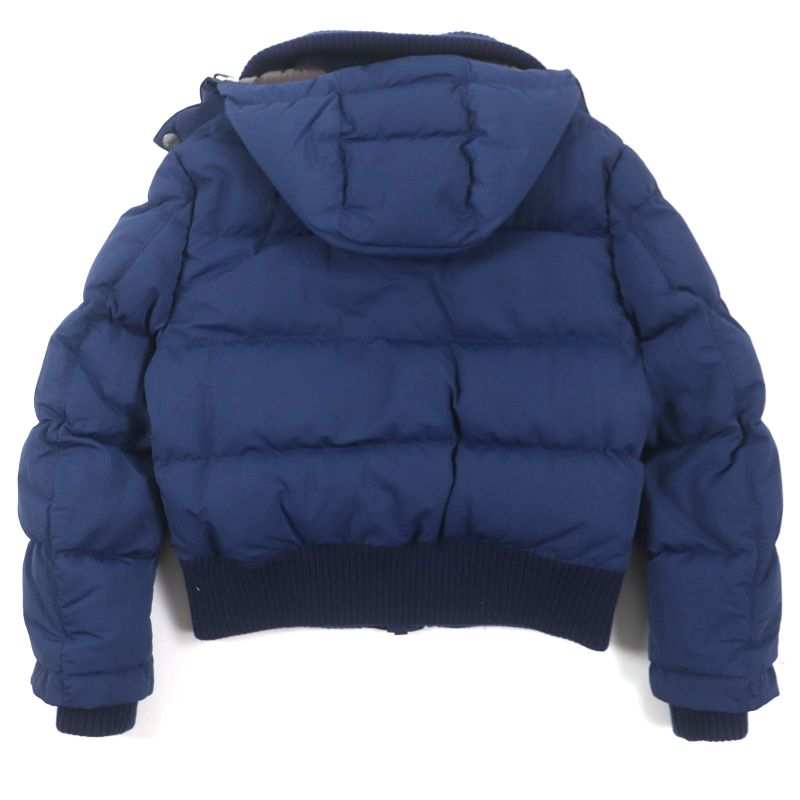  Hermes 23AW Serie Button Hooded Double Zip Up Down Jacket Navy 46 Made In