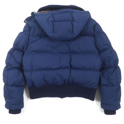  Hermes 23AW Serie Button Hooded Double Zip Up Down Jacket Navy 46 Made In