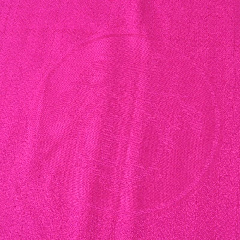 Hermes Cashmere Silk Emblem Large Shawl Scarf Pink With Box Made In France