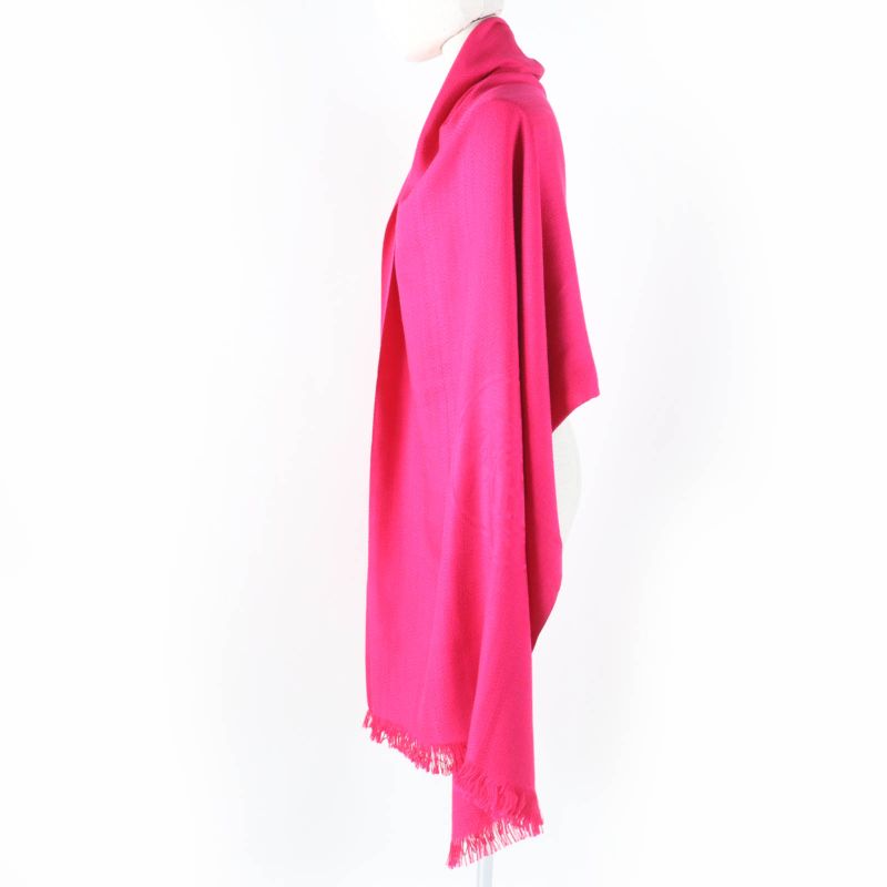 Hermes Cashmere Silk Emblem Large Shawl Scarf Pink With Box Made In France