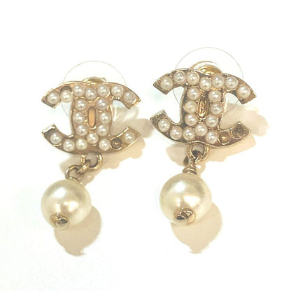 Chanel COCO Mark Rhinestone Pearl Earrings : Y3191