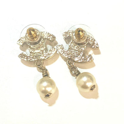 Chanel COCO Mark Rhinestone Pearl Earrings : Y3191