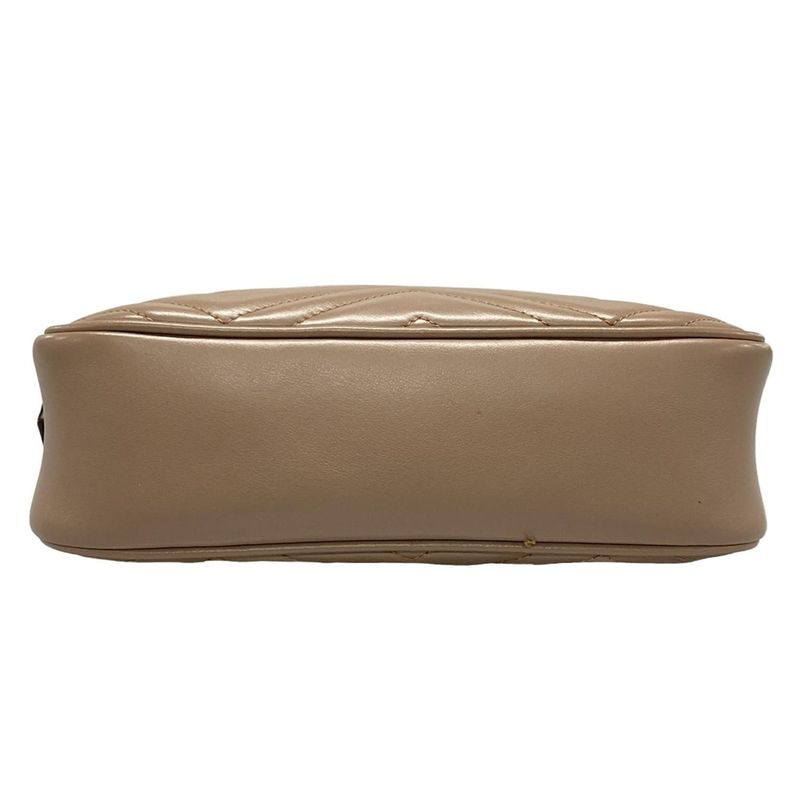 Gucci Shoulder Bag GG Marmont 447632 Brown Chain Shoulder Leather