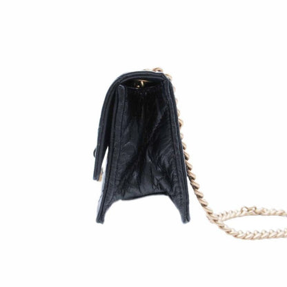 24ss Balenciaga Chain Shoulder Mini Bag Pochette Crushed Calf B Logo Black
