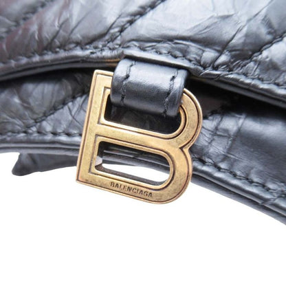 24ss Balenciaga Chain Shoulder Mini Bag Pochette Crushed Calf B Logo Black