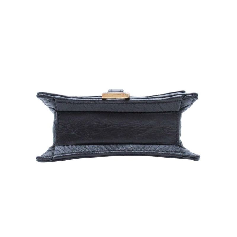 24ss Balenciaga Chain Shoulder Mini Bag Pochette Crushed Calf B Logo Black