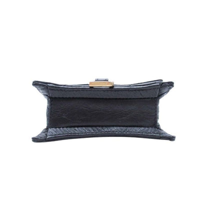 24ss Balenciaga Chain Shoulder Mini Bag Pochette Crushed Calf B Logo Black