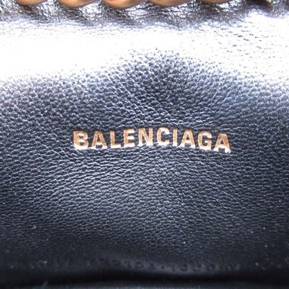 24ss Balenciaga Chain Shoulder Mini Bag Pochette Crushed Calf B Logo Black