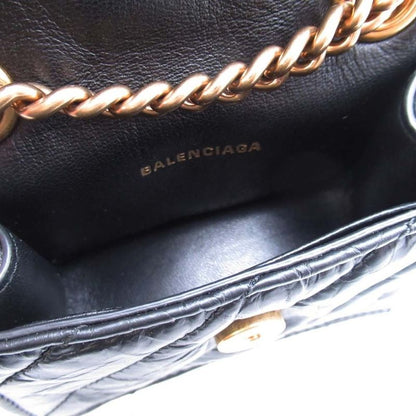 24ss Balenciaga Chain Shoulder Mini Bag Pochette Crushed Calf B Logo Black