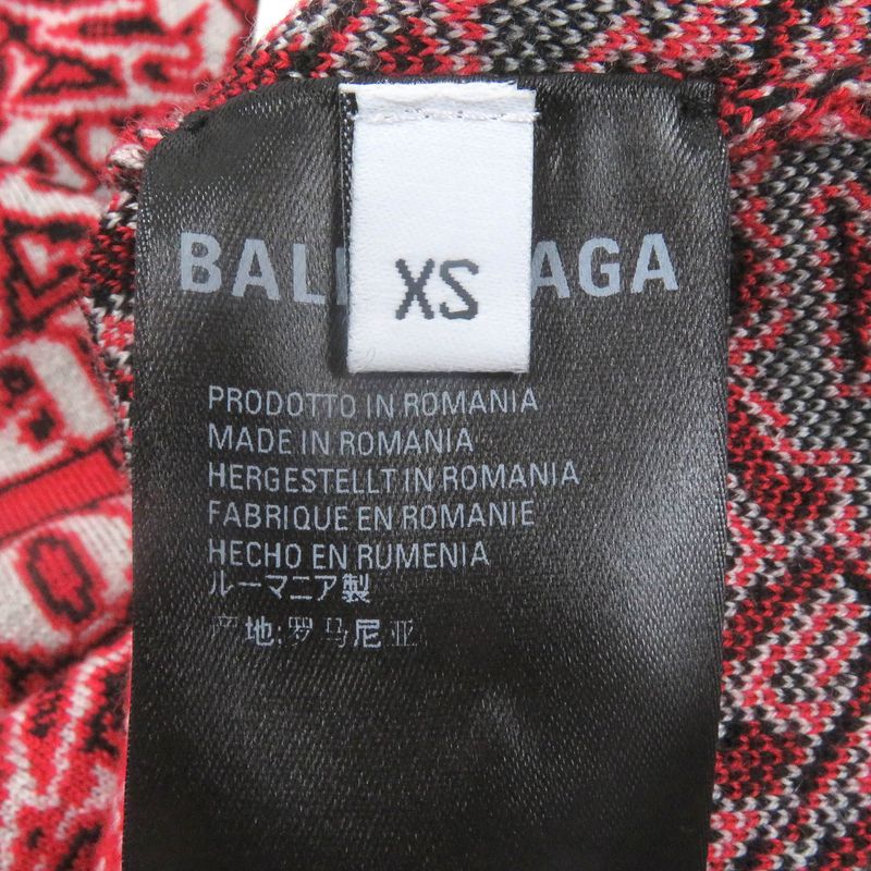 Balenciaga 570818 Wool I Will Always Love You Allover Long-sleeve Knit Sweater