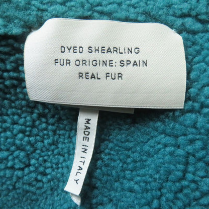 Hermes Long Length Mouton Coat With Serie Buttons Switch Design Green 34