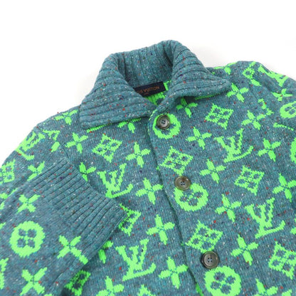 Louis Vuitton 22SS Wool Amen Break Monogram Signature Knit Cardigan Blue L With