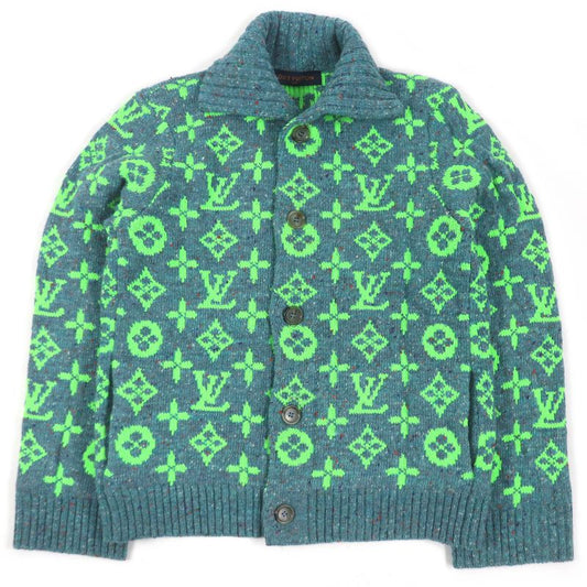 Louis Vuitton 22SS Wool Amen Break Monogram Signature Knit Cardigan Blue L With