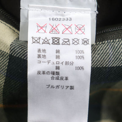 barbour 100% Cotton Corduroy Lined Checked Oiled Coat Khaki 36 Made In