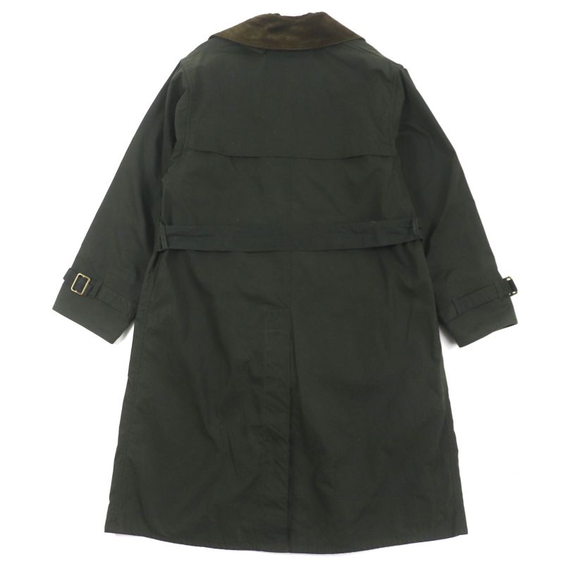 barbour 100% Cotton Corduroy Lined Checked Oiled Coat Khaki 36 Made In